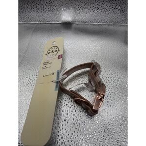 Bond & Co Genuine Leather Dog Collar Rose Gold XXS 6-8”